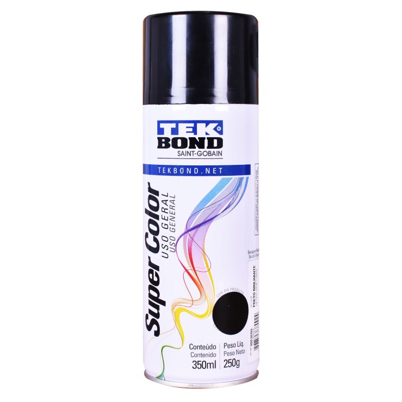 TINTA SPRAY SUPER COLOR PRETO 350ML (TEK BOND)